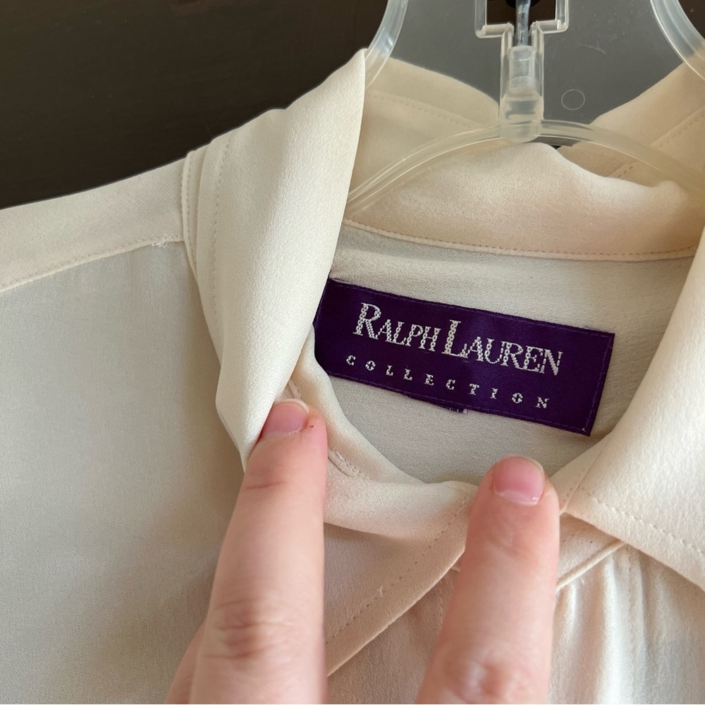 Purple label Ralph Lauren 100% silk button down blouse - Picture 5 of 6
